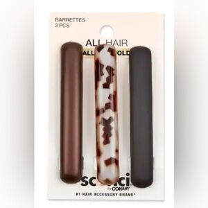 Scunci Hair Barrettes Set - Black and Brown